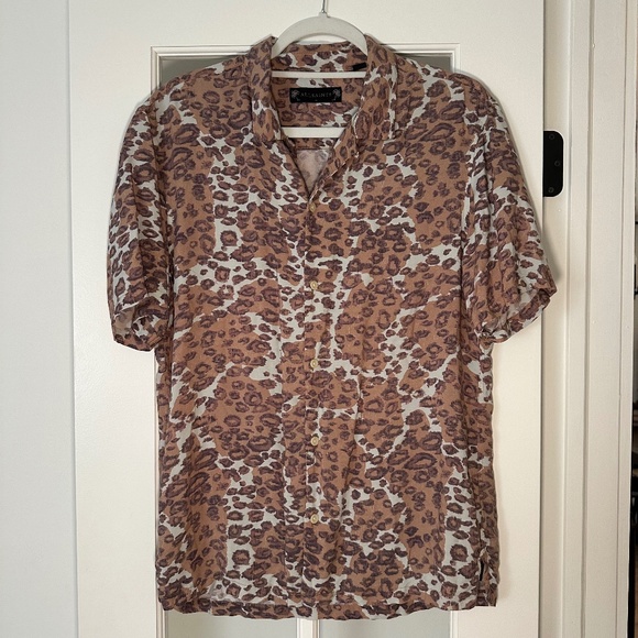 Allsaints Cheetah Leopard Button Down - Picture 1 of 2